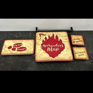 Ceramic Marauders map Harry Potter plates